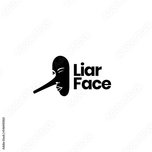 mask liar face long nose logo design vector