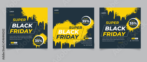 Creative vector modern black friday sale social media post template banner collection.