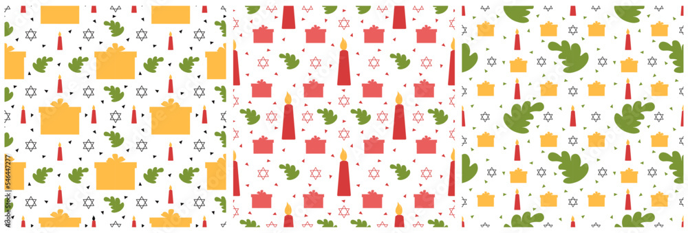 Set of Happy Kwanzaa Holiday African Seamless Pattern Design with Festival Style Element on Template Hand Drawn Cartoon Flat Illustration Set of Happy Kwanzaa Holiday African Seamless Pattern Design with Festival Style Element on Template Hand Drawn Cartoon Flat Illustration