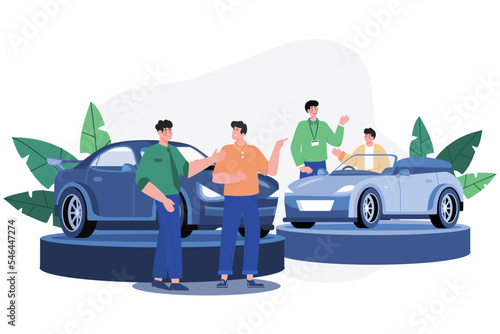 Car Dealership Illustration Concept