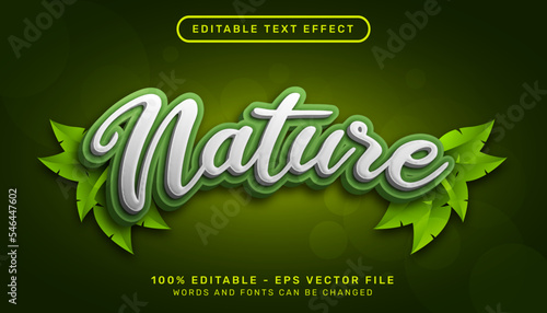 nature 3d text effect and editable text effect