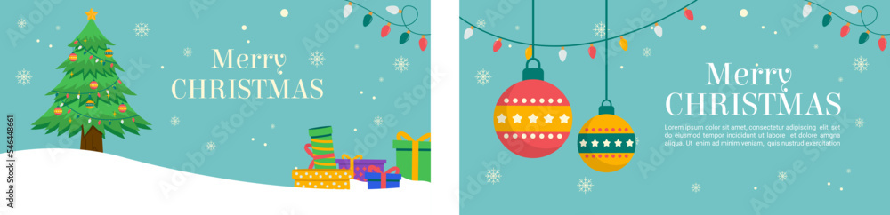 christmas and holiday themed social media template design