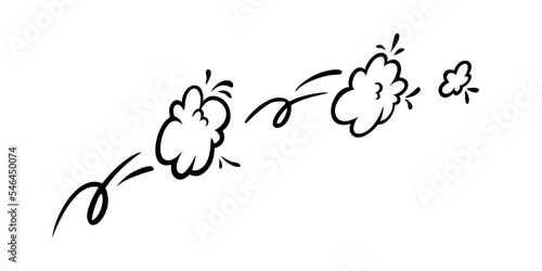Comic boom effect clouds. Set of explosion bubbles and smoke. Vector illustration isolated on white background