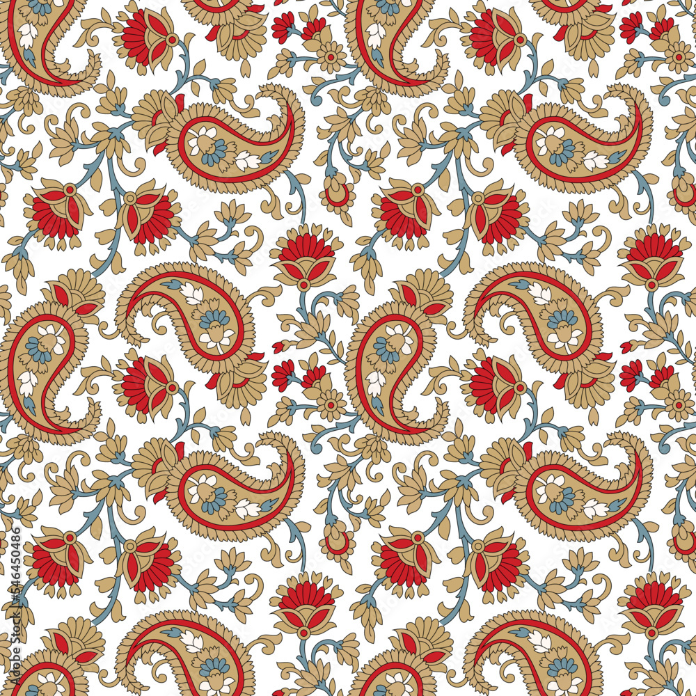 paisley  flower    Design pattern on background