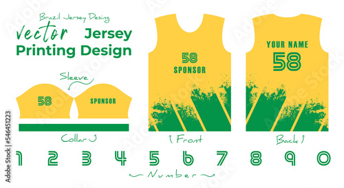 Brazil Jersey Design, Abstract vector design for jersey printing, Background pattern for sports team jersey