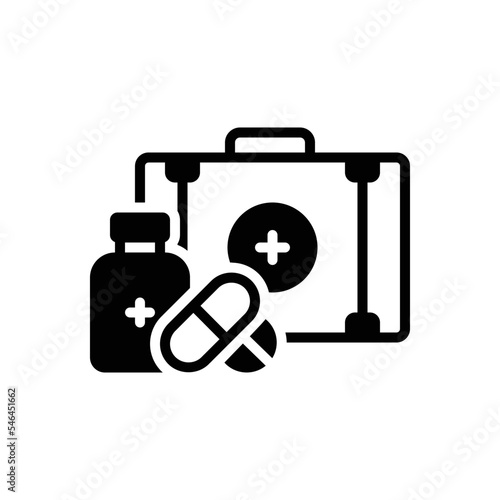 Black solid icon for medicare