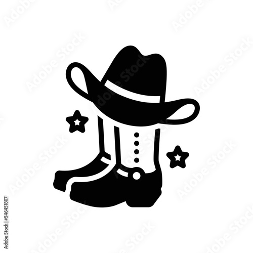 Fotografering Black solid icon for cowboy