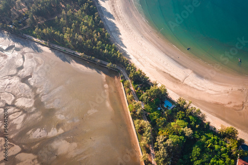 Aerial view of Laem Kho Kwang Beach in Koh Lanta, Krabi, Thailand photo