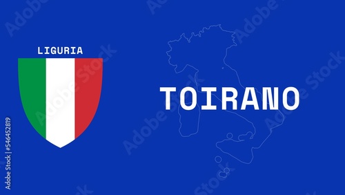 Toirano: Illustration mit dem Ortsnamen der italienischen Stadt Toirano in der Region Liguria photo