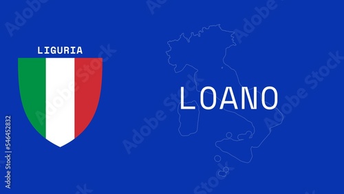 Loano: Illustration mit dem Ortsnamen der italienischen Stadt Loano in der Region Liguria photo