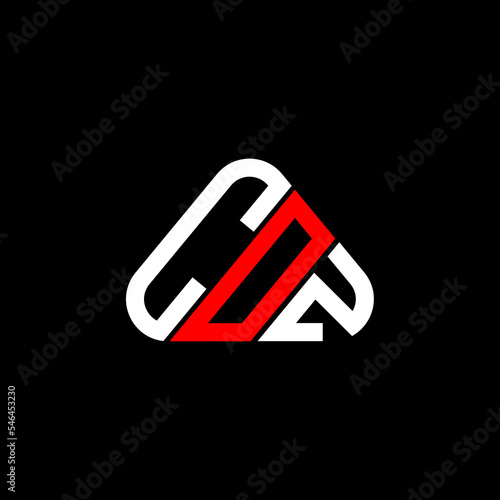 COZ letter logo creative design with vector graphic, COZ simple and modern logo in round triangle shape.