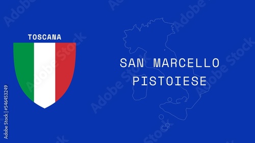San Marcello Pistoiese: Illustration mit dem Ortsnamen der italienischen Stadt San Marcello Pistoiese in der Region Toscana photo