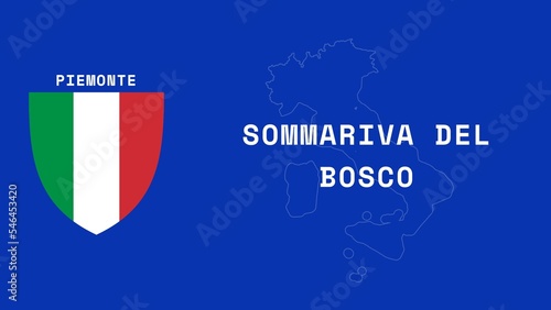 Sommariva del Bosco: Illustration mit dem Ortsnamen der italienischen Stadt Sommariva del Bosco in der Region Piemonte photo