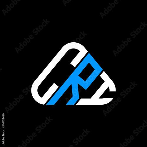 CRI letter logo creative design with vector graphic, CRI simple and modern logo in round triangle shape.
