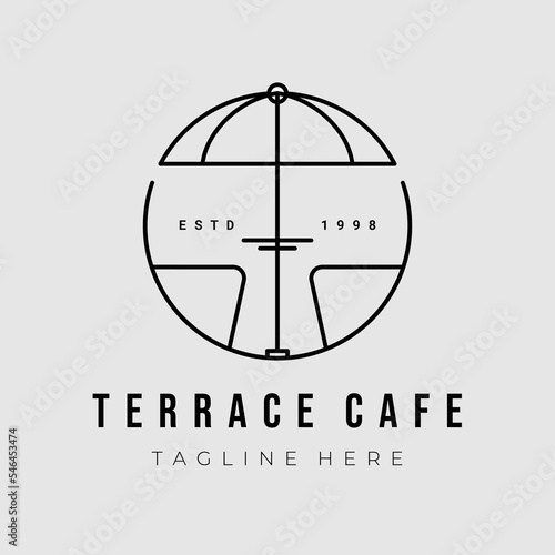 terrace cafe logo vector illustration design