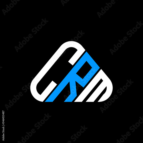 CRM letter logo creative design with vector graphic, CRM simple and modern logo in round triangle shape.