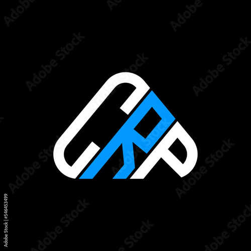 CRP letter logo creative design with vector graphic, CRP simple and modern logo in round triangle shape.