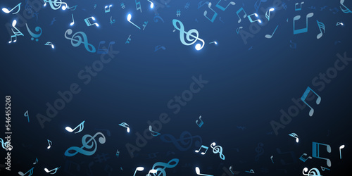 Music notes flying vector design. Melody notation