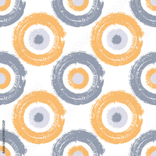 Painted round shapes seamless pattern graphic design.