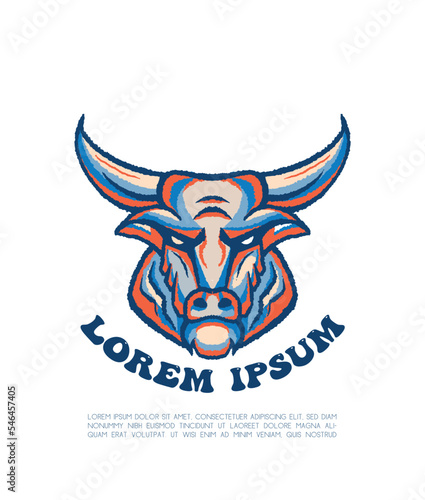 Bull Head art Illustration for t shirt and print media