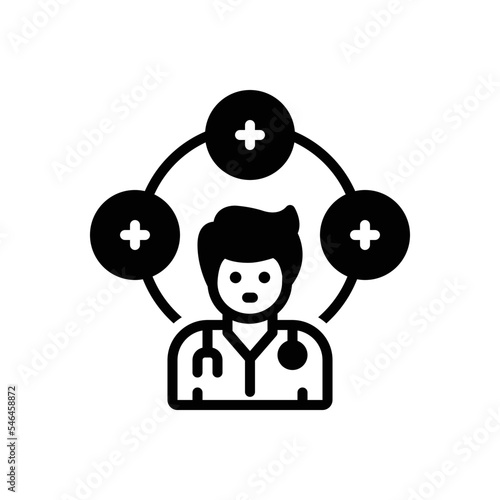 Black solid icon for providing