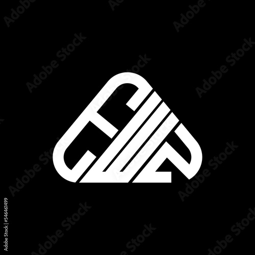 EWZ letter logo creative design with vector graphic, EWZ simple and modern logo in round triangle shape. photo