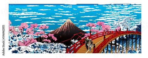 波＆山下白雨＆桜＆観光客　ロングバージョン
