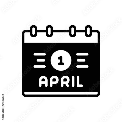 Black solid icon for april 