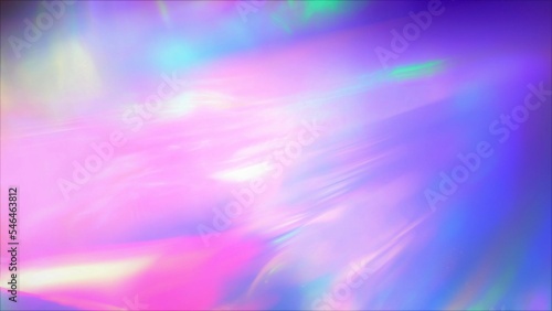 Shiny iridescence and prism shine. Neon purple pink gold glowing. Abstract festive background