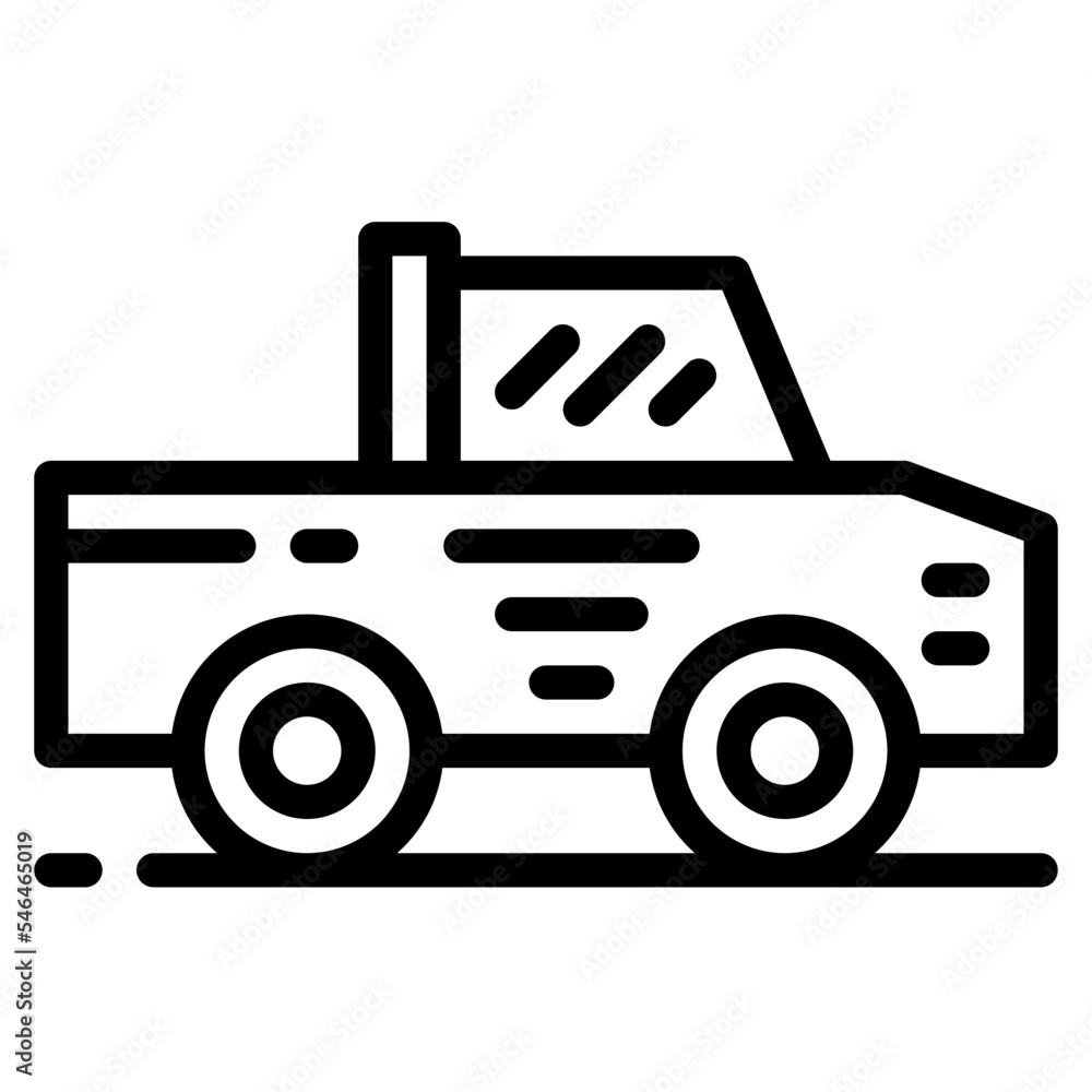 pickup truck line icon style