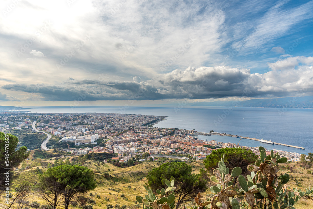 Panorama di Reggio Calabria vista dalla collina di Pentimele