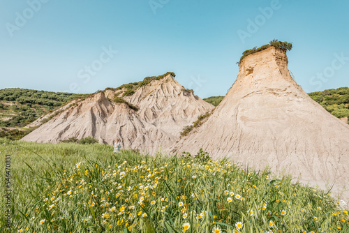 Komolithi kissamos, crete island, greece: impressive clay stone formations near Potamida Chania photo