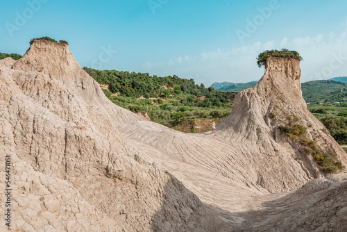 Komolithi kissamos, crete island, greece: impressive clay stone formations near Potamida Chania photo