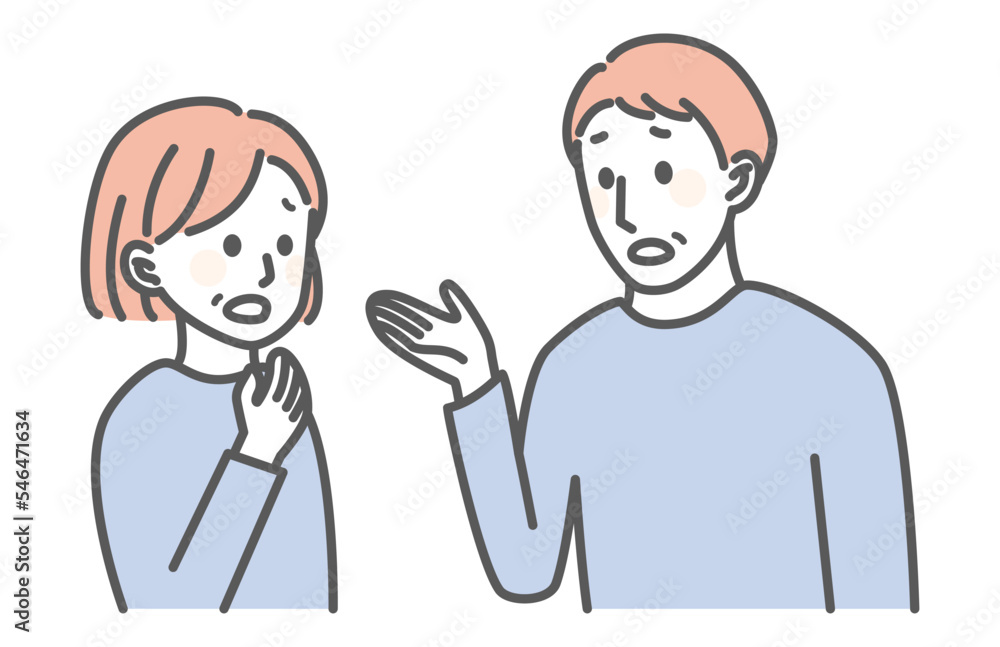 illustration of middle age people worrying about something illustration of middle age people worrying about something