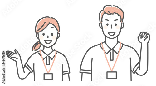 simple illustration of staffs nursing people