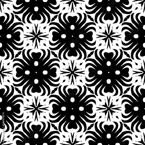 seamless pattern with flowers, seamless pattern design with black and white background