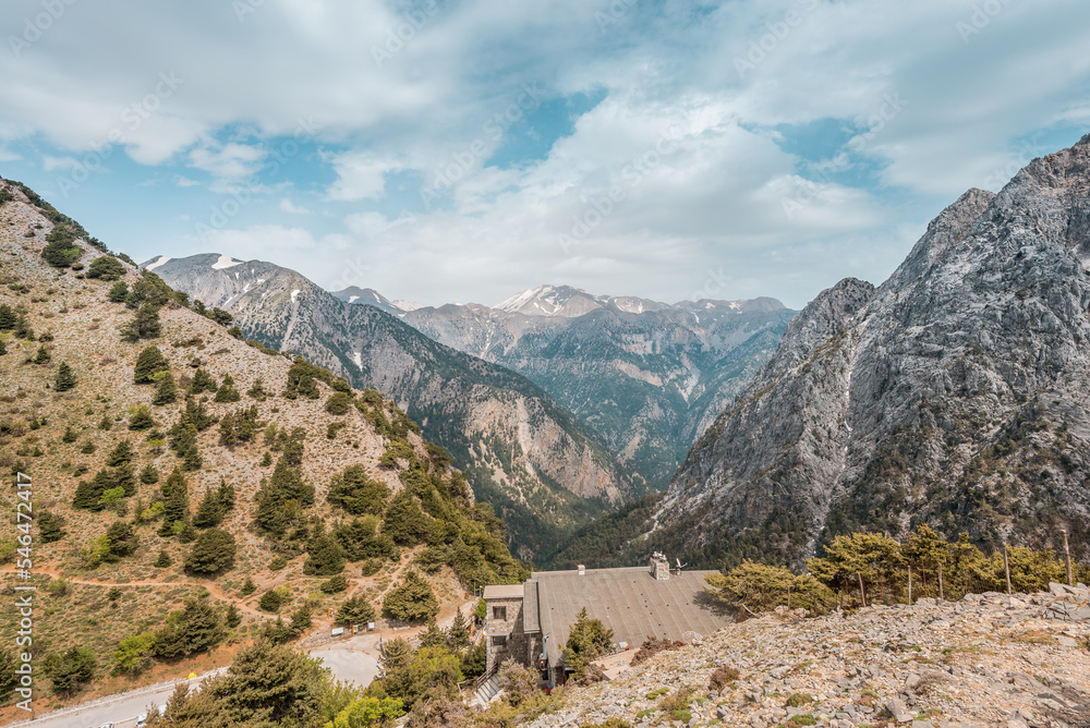 Samaria Omalos, crete island, greece: hiking path into the National Park of the cretan mountains