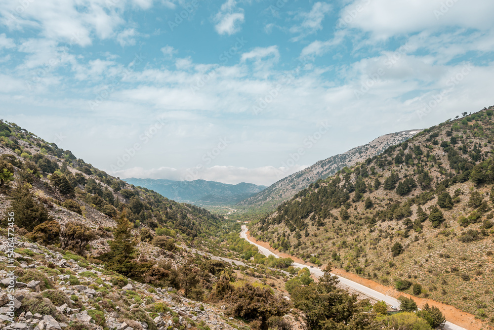 Samaria Omalos, crete island, greece: hiking path into the National Park of the cretan mountains