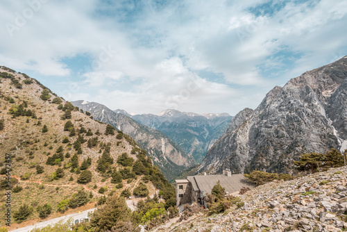 Samaria Omalos, crete island, greece: hiking path into the National Park of the cretan mountains