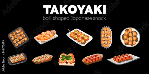 Takoyaki vector set collection graphic clipart design