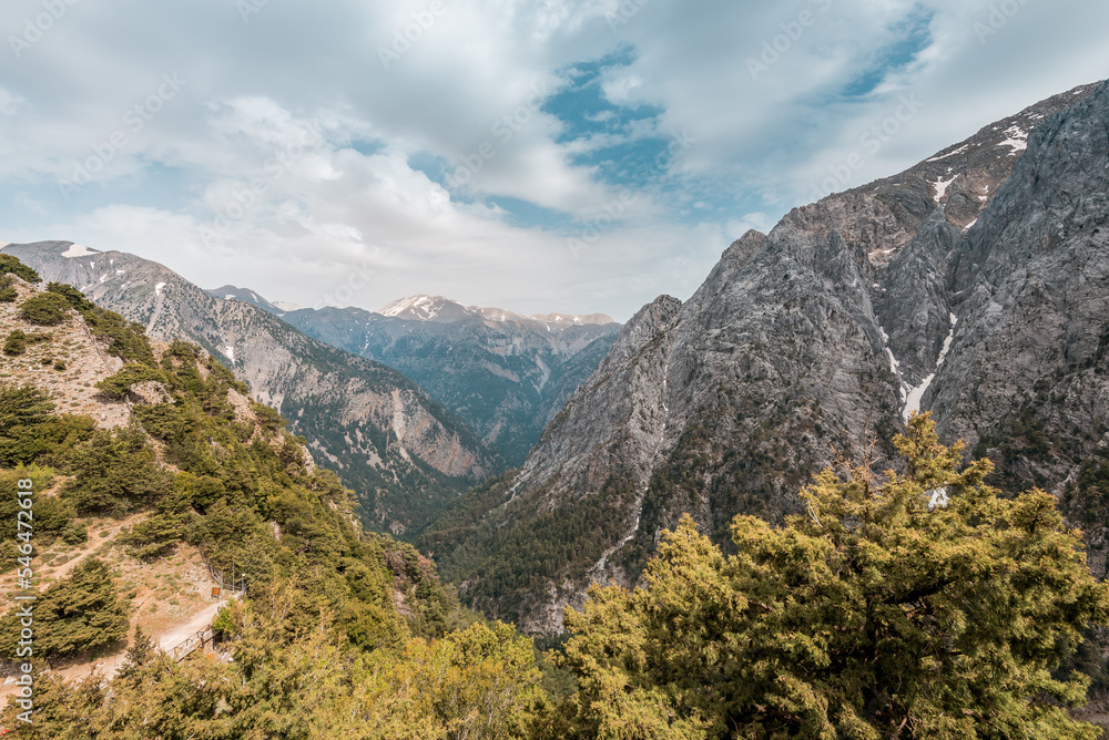 Samaria Omalos, crete island, greece: hiking path into the National Park of the cretan mountains
