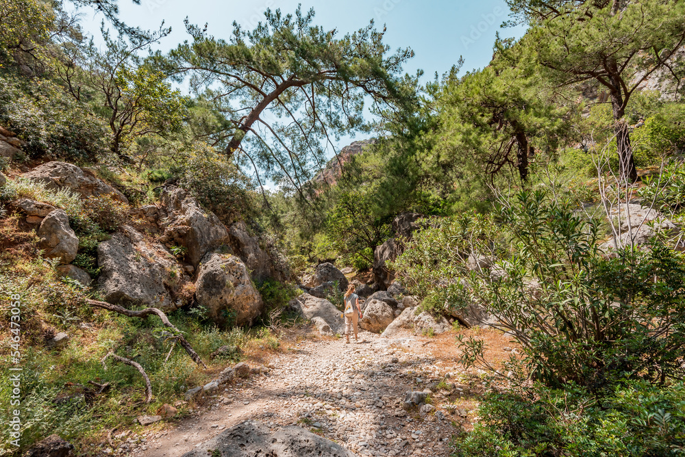 Lissos Gorge Sougia, crete island, greece: hiking through a beautiful cretan canyon with ancient settlement