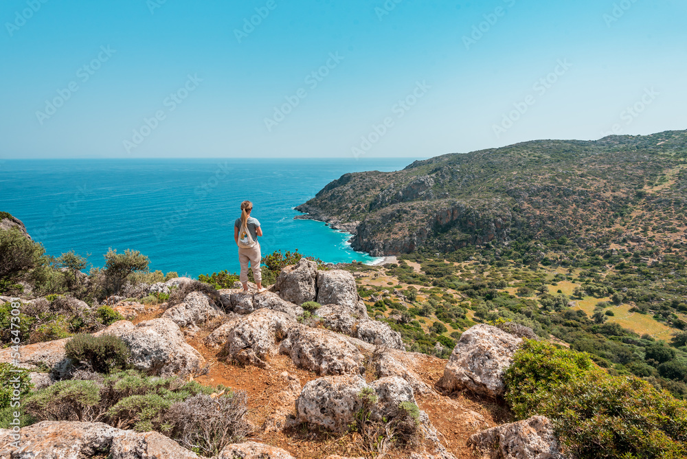 Lissos Gorge Sougia, crete island, greece: hiking through a beautiful cretan canyon with ancient settlement