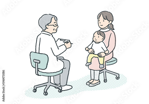 小児科を受診する母子