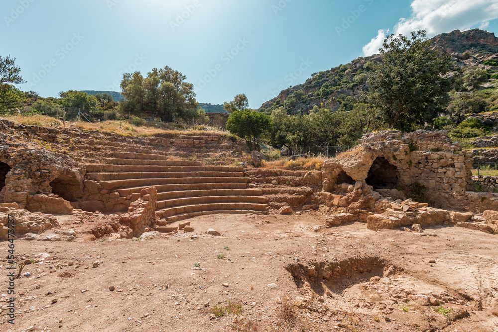 Lissos Gorge Sougia, crete island, greece: hiking through a beautiful cretan canyon with ancient settlement