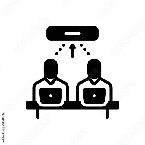 Black solid icon for facilitate