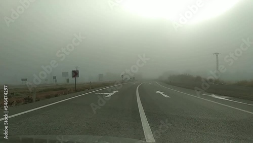 road in fog