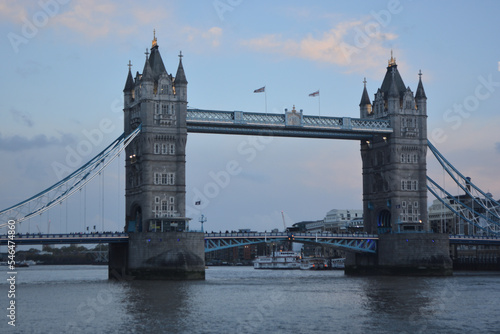 London landmark Towerbridge at dawn, a famous sight in the UK