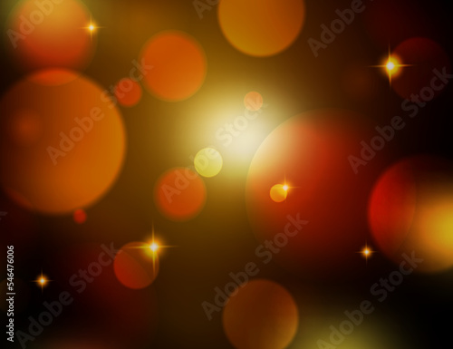 Bokeh background gold. Abstract glitter defocused blinking. Beautiful sparks shiny ornaments with special light. Soft blur light effect wallpaper. Vector illustration.
