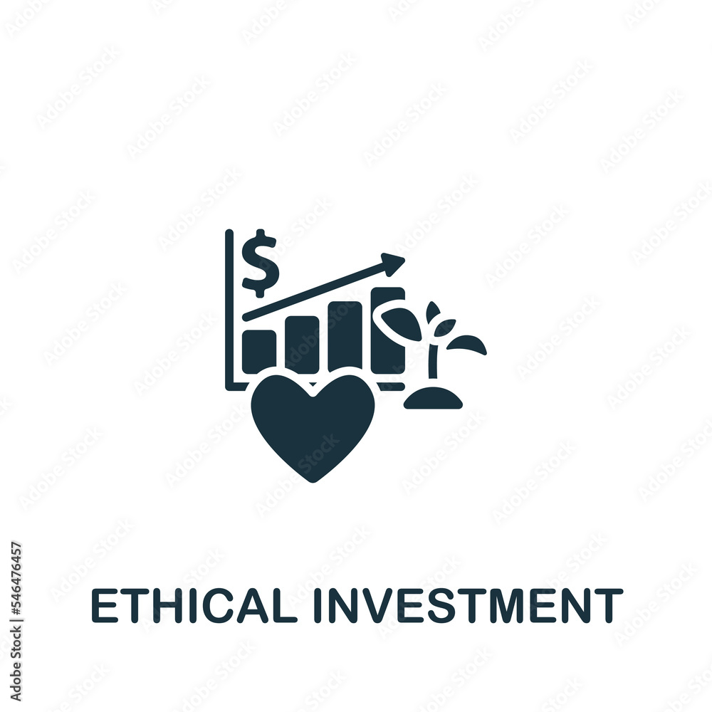 Ethical Investment icon. Monochrome simple Policy icon for templates, web design and infographics